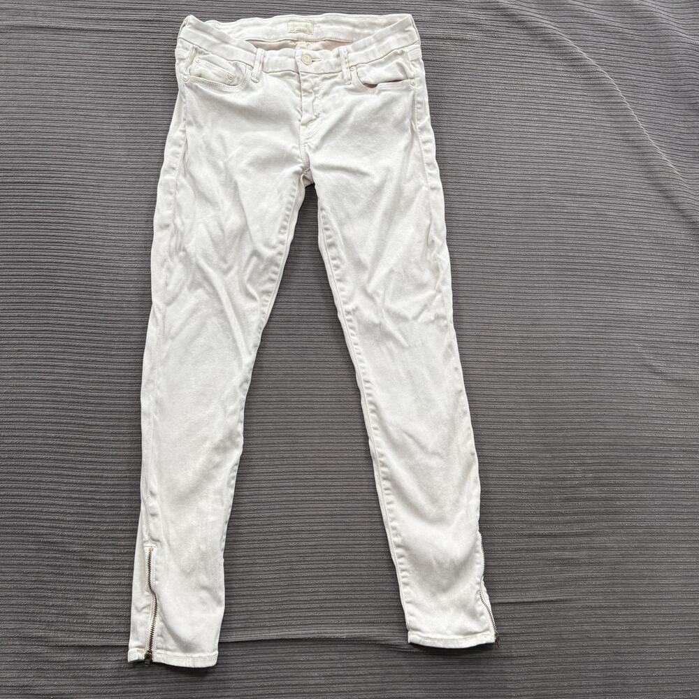 Mother Jeans Womens 28 Pink Looker Ankle Zip Skinny Stretch Pants USA